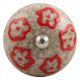 Red Embossed Tiny Flower Crackle Ceramic Wine Stopper